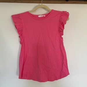 Pink ruffle sleeve shirt